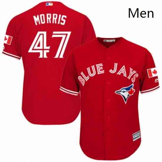 Mens Majestic Toronto Blue Jays 47 Jack Morris Replica Scarlet Alternate Cool Base MLB Jersey